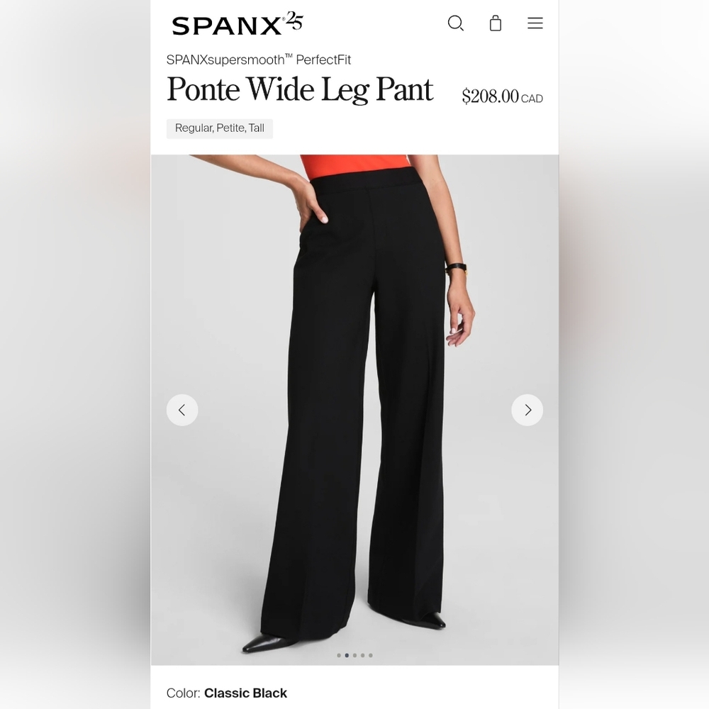 SPANX Classic Black Wide-Leg Pants
